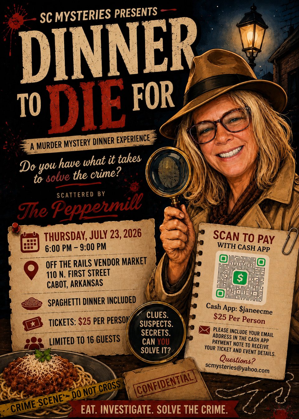 Dinner to Die For brochure